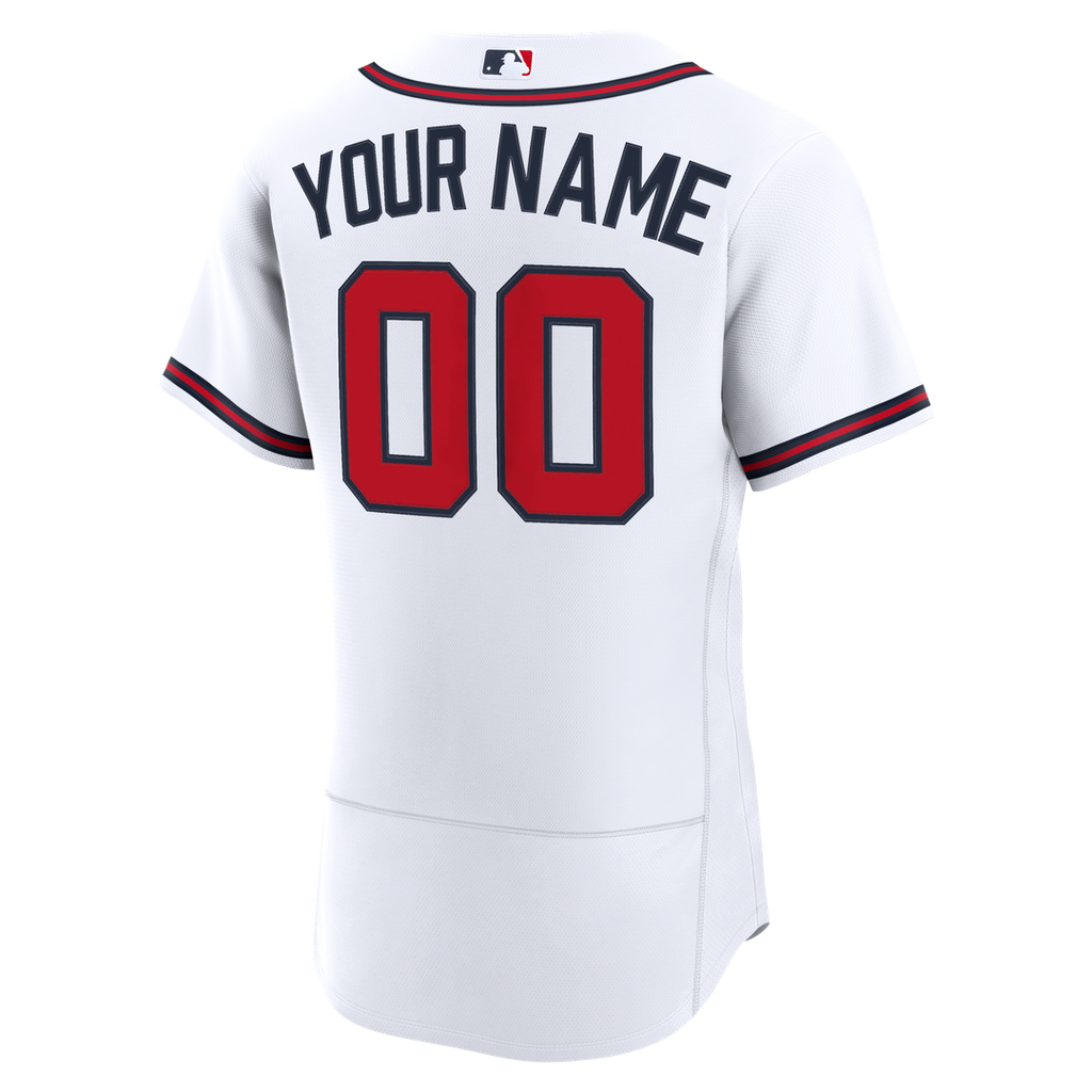 Atlanta Braves Nike Home Authentic Custom Jersey - White Official MLB Team Apparel Baseball Fan Gear