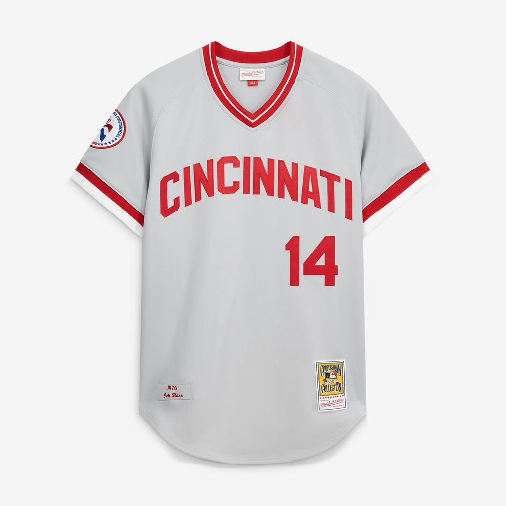Pete Rose Cincinnati Reds Mitchell & Ness 1976 Authentic Jersey - Gray Official MLB Team Apparel Baseball Fan Gear