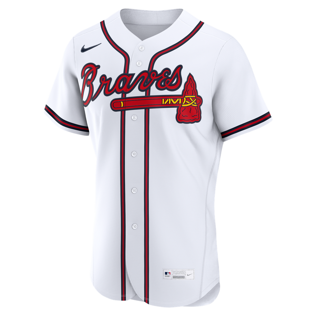 Atlanta Braves Nike Home Authentic Custom Jersey - White Official MLB Team Apparel Baseball Fan Gear
