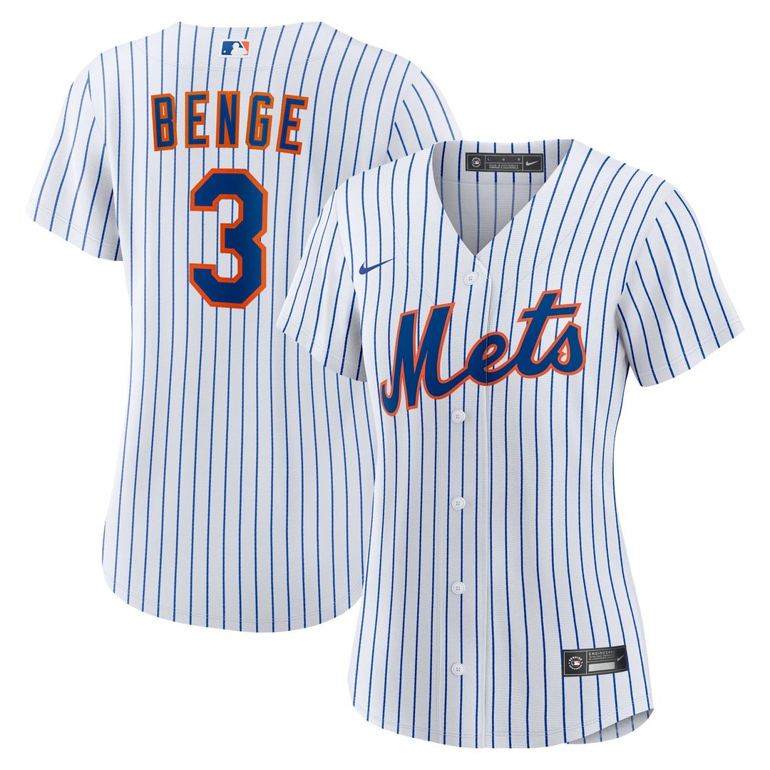 Carson Benge New York Mets Nike Women's Home Replica Jersey - White Official MLB Team Apparel Baseball Fan Gear