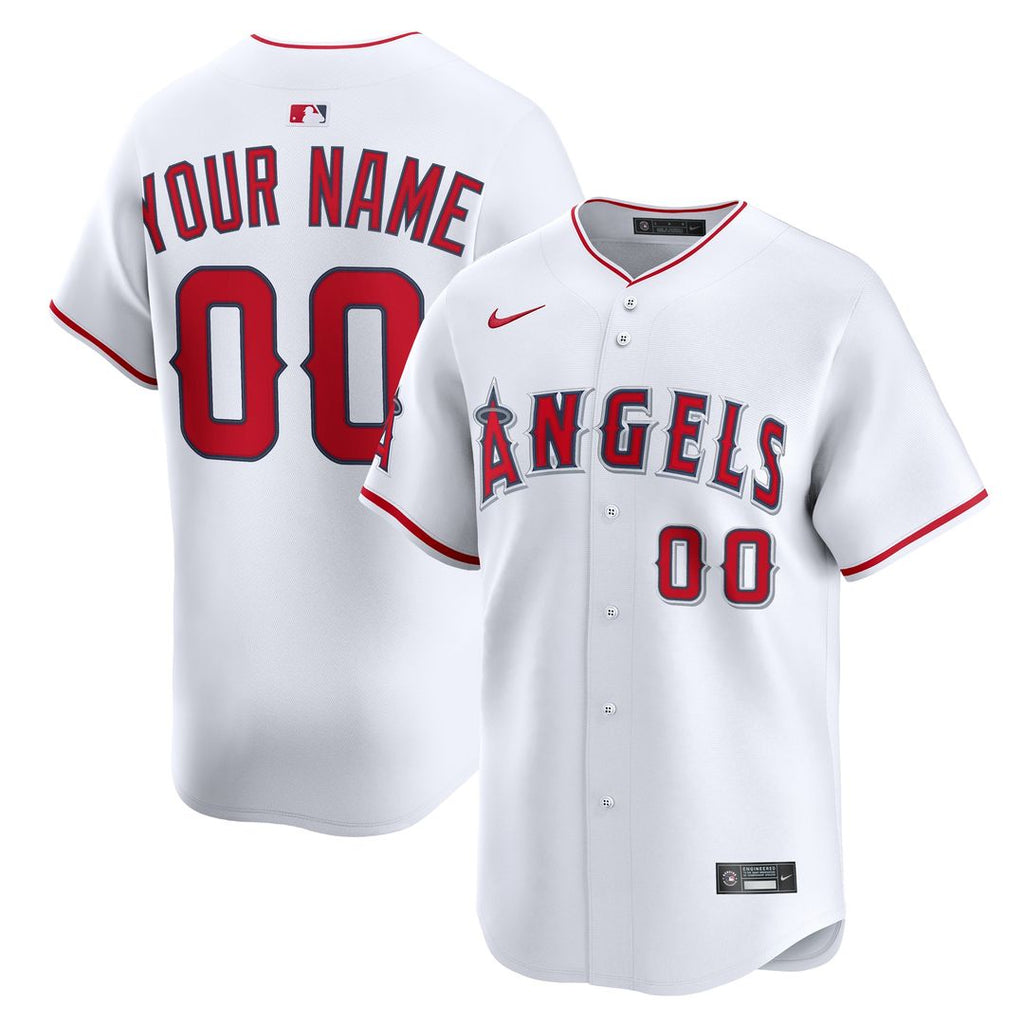 Los Angeles Angels Nike Home Limited Custom Jersey - White Official MLB Team Apparel Baseball Fan Gear
