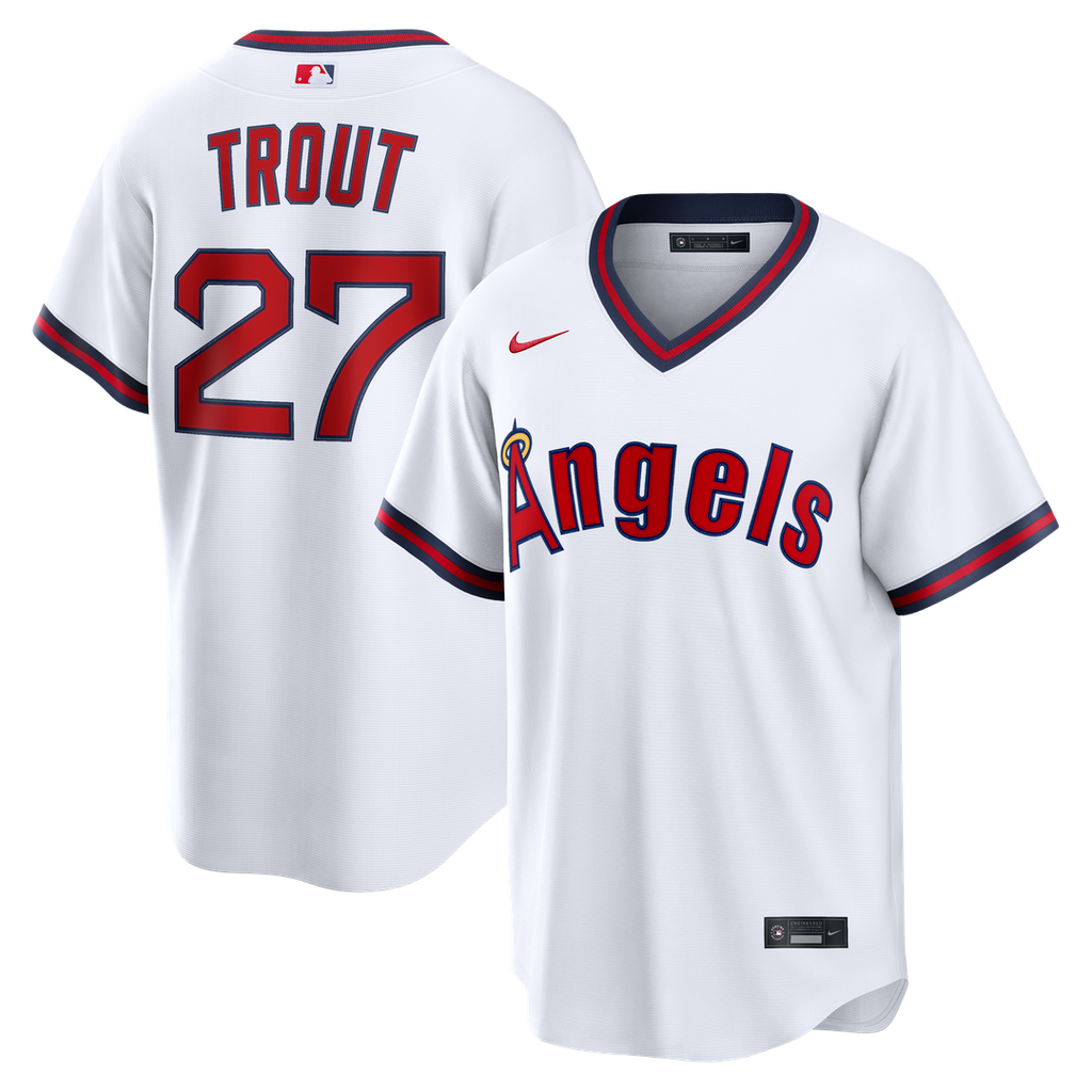 Mike Trout Los Angeles Angels Nike Alternate Replica Jersey - White Official MLB Team Apparel Baseball Fan Gear