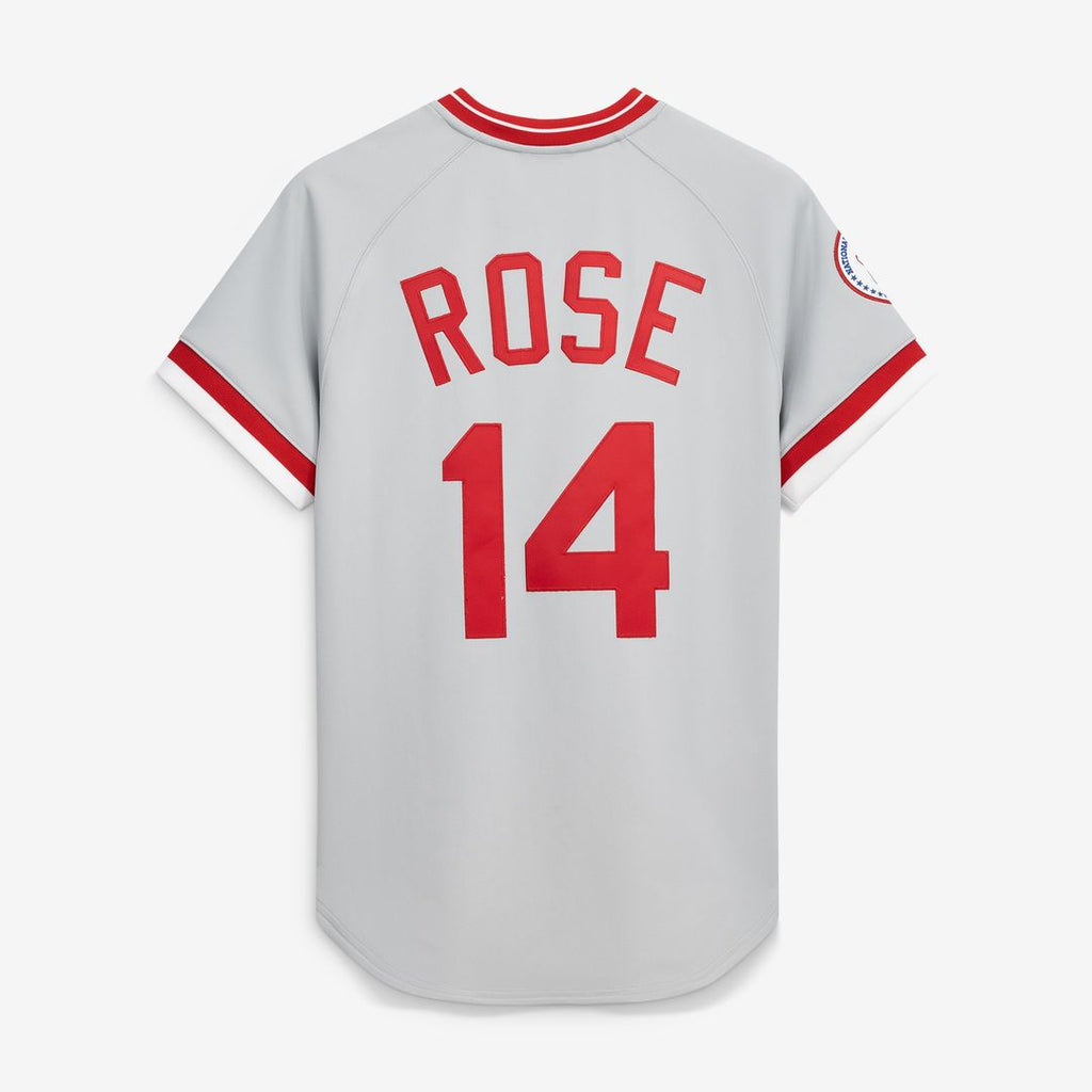 Pete Rose Cincinnati Reds Mitchell & Ness 1976 Authentic Jersey - Gray Official MLB Team Apparel Baseball Fan Gear