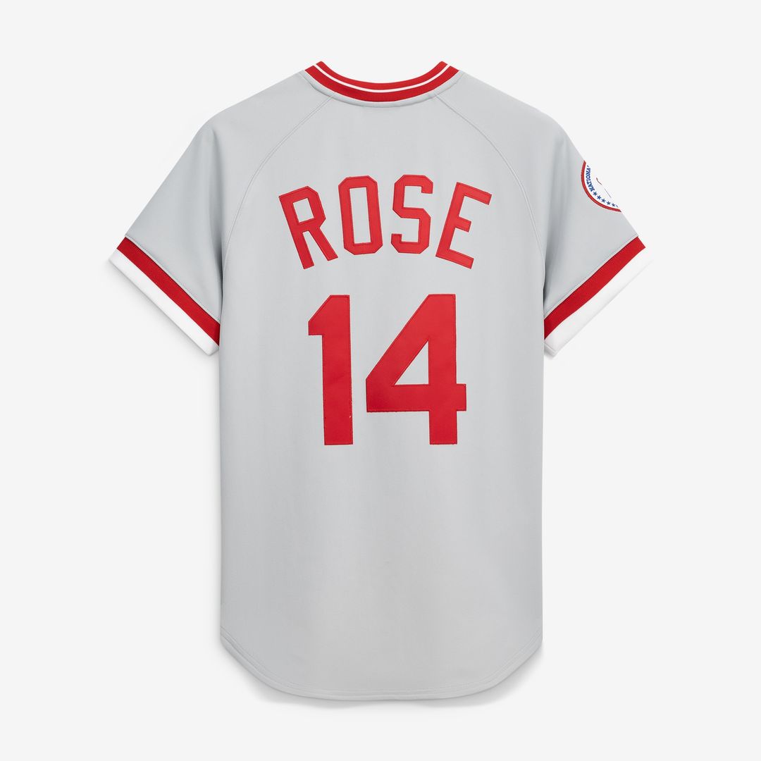 Pete Rose Cincinnati Reds Mitchell & Ness 1976 Authentic Jersey - Gray Official MLB Team Apparel Baseball Fan Gear