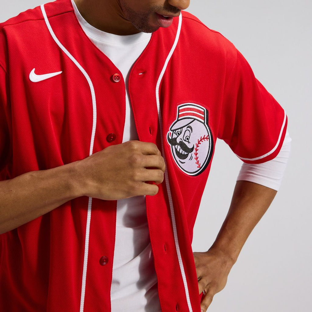 Cincinnati Reds Nike Alternate Authentic Team Logo Jersey - Scarlet Official MLB Team Apparel Baseball Fan Gear