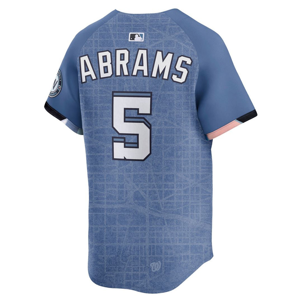 CJ Abrams Washington Nationals Nike 2025 City Connect Limited Jersey - Blue Official MLB Team Apparel Baseball Fan Gear