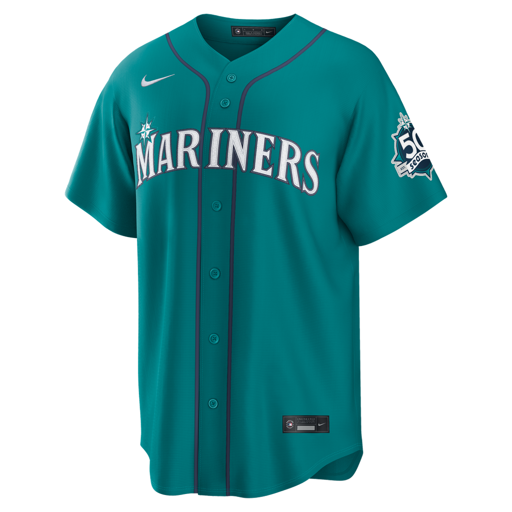 Julio Rodríguez Seattle Mariners Nike Alternate Stadium 50th Season Patch Jersey - Teal Official MLB Team Apparel Baseball Fan Gear