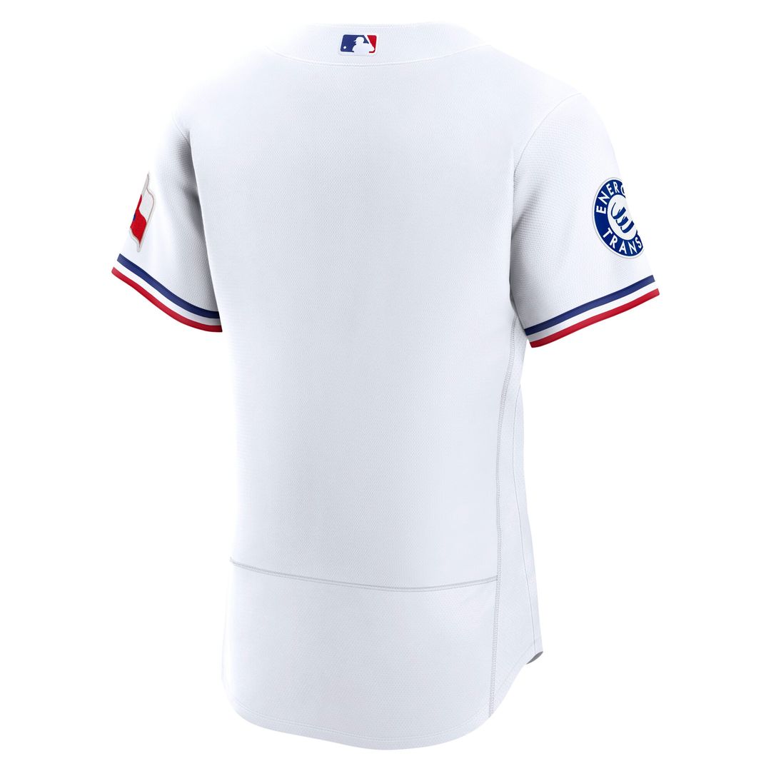 Texas Rangers Nike Home Sponsor Patch Authentic Jersey - White Official MLB Team Apparel Baseball Fan Gear