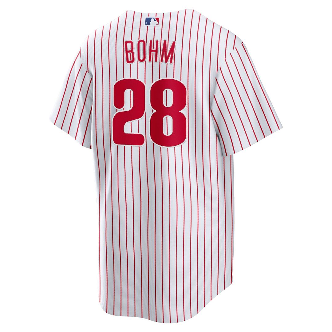 Alec Bohm Philadelphia Phillies Nike Replica Player Jersey - White Official MLB Team Apparel Baseball Fan Gear