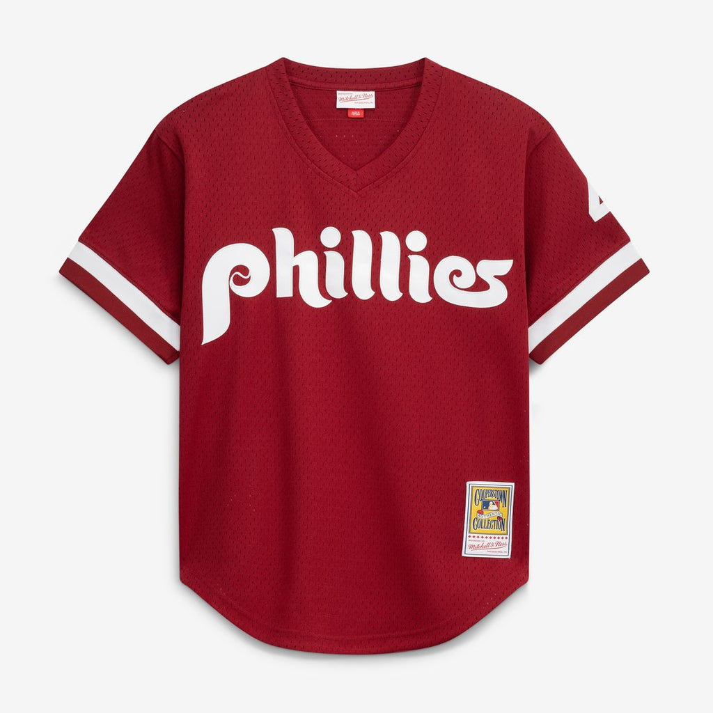 Lenny Dykstra Philadelphia Phillies Mitchell & Ness Authentic Batting Practice Jersey - Scarlet Official MLB Team Apparel Baseball Fan Gear