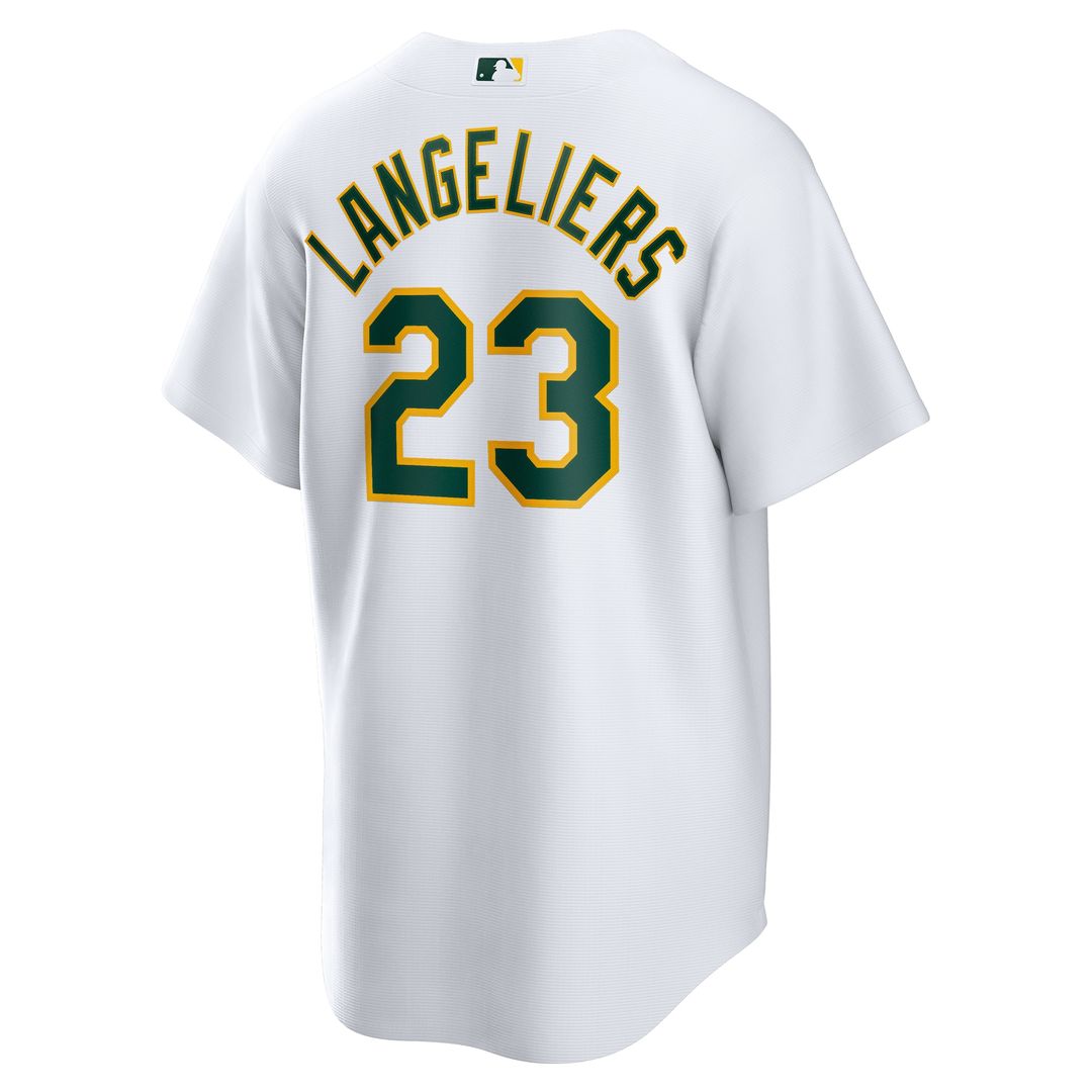 Shea Langeliers Athletics Nike Home Replica Jersey - White Official MLB Team Apparel Baseball Fan Gear