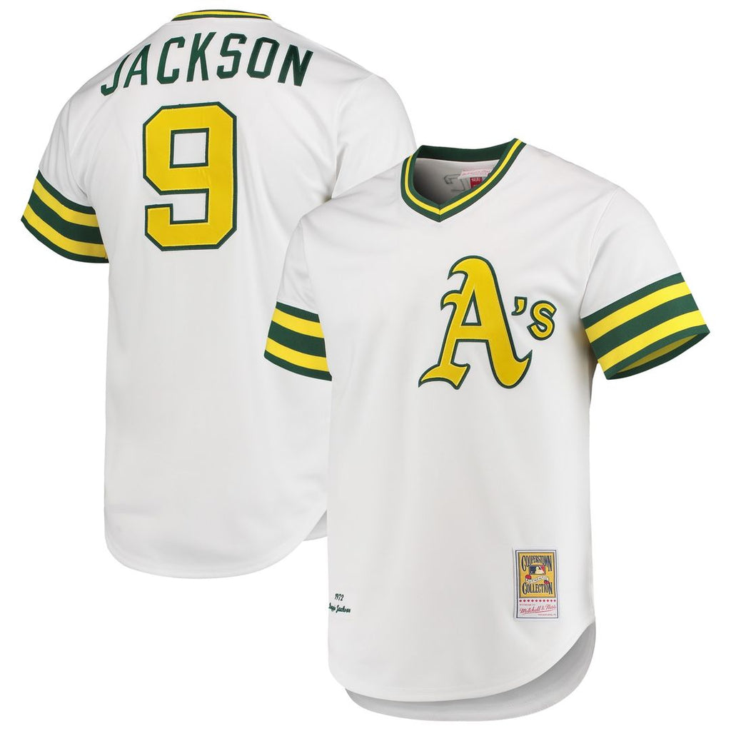 Reggie Jackson Athletics Mitchell & Ness 1972 Cooperstown Collection Authentic Jersey - White Official MLB Team Apparel Baseball Fan Gear