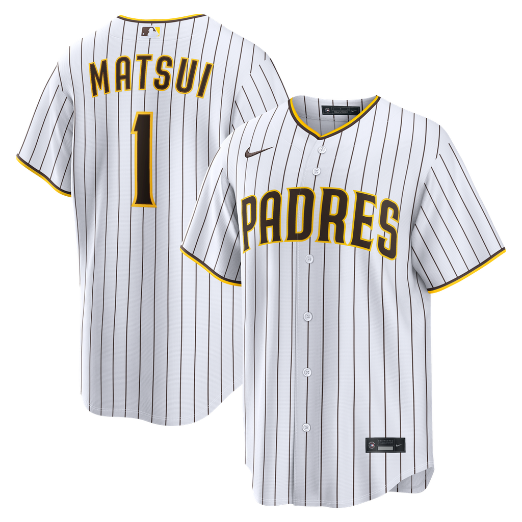 Yuki Matsui San Diego Padres Nike Home Replica Jersey - White Official MLB Team Apparel Baseball Fan Gear