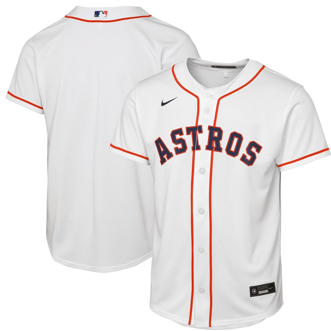 Houston Astros Nike Youth Home Replica Jersey - White Official MLB Team Apparel Baseball Fan Gear