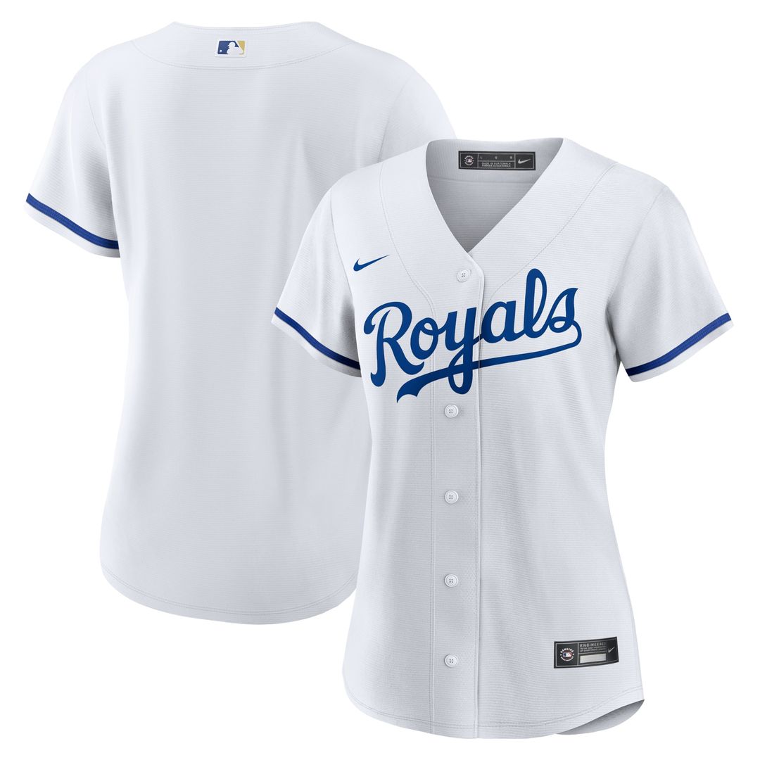 Kansas City Royals Nike Women's Home Replica Team Logo Jersey - White Official MLB Team Apparel Baseball Fan Gear
