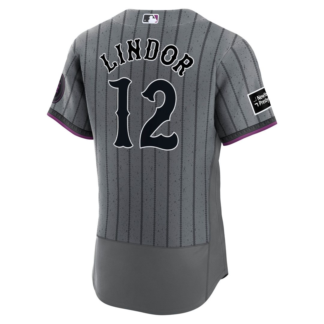 Francisco Lindor New York Mets Nike City Connect Authentic Sponsor Patch Jersey - Gray Official MLB Team Apparel Baseball Fan Gear