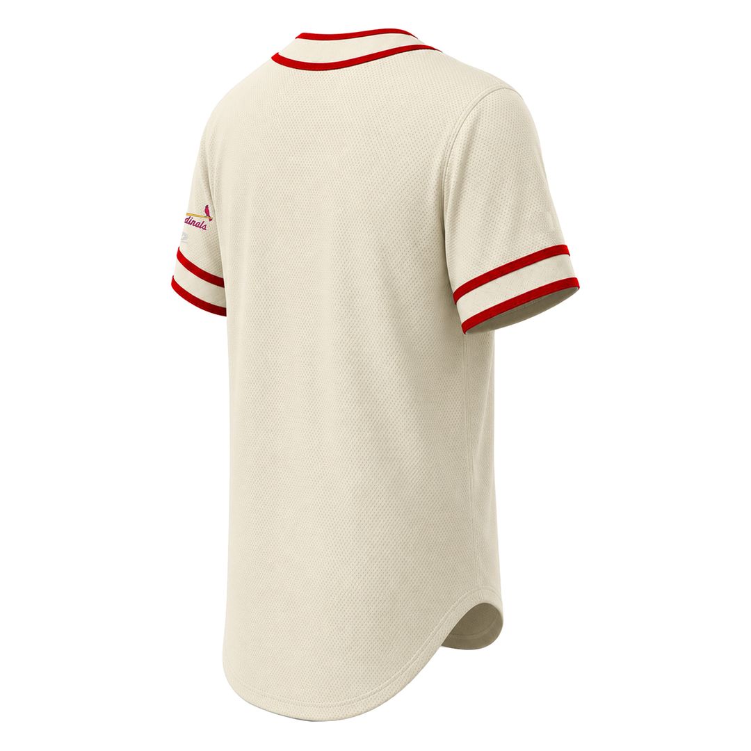 St. Louis Cardinals Stitches Throwback Fashion Jersey - Natural Official MLB Team Apparel Baseball Fan Gear