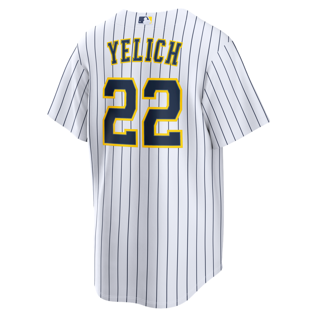 Christian Yelich Milwaukee Brewers Nike Alternate Replica Jersey - White Official MLB Team Apparel Baseball Fan Gear