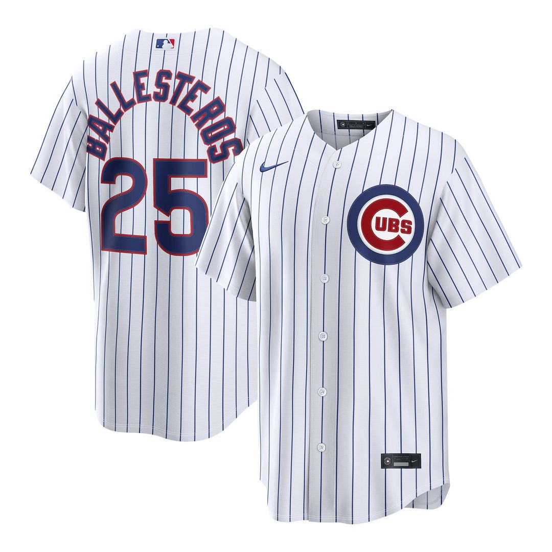 Moisés Ballesteros Chicago Cubs Nike Home Replica Jersey - White Official MLB Team Apparel Baseball Fan Gear