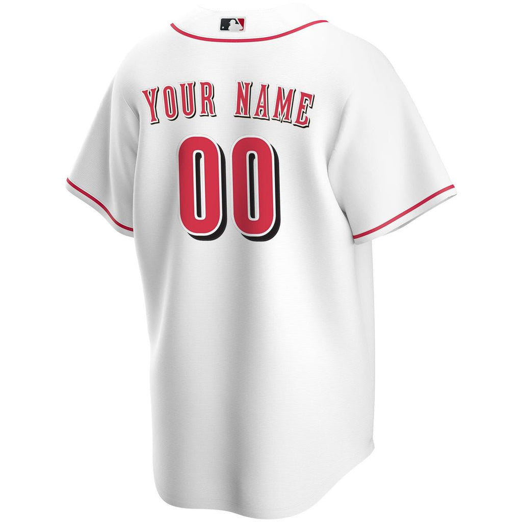 Cincinnati Reds Nike Home Replica Custom Jersey - White Official MLB Team Apparel Baseball Fan Gear