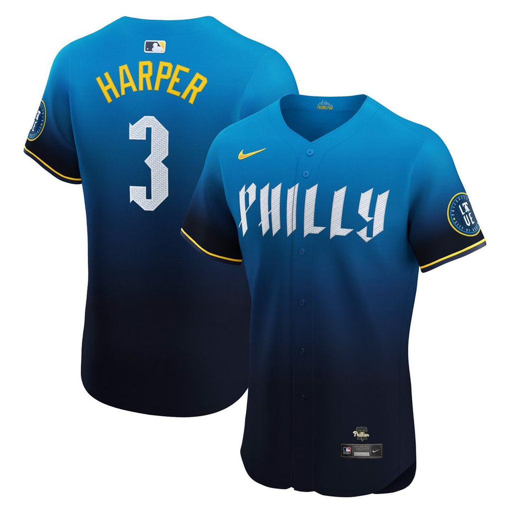 Bryce Harper Philadelphia Phillies Nike City Connect Elite Jersey - Navy Official MLB Team Apparel Baseball Fan Gear