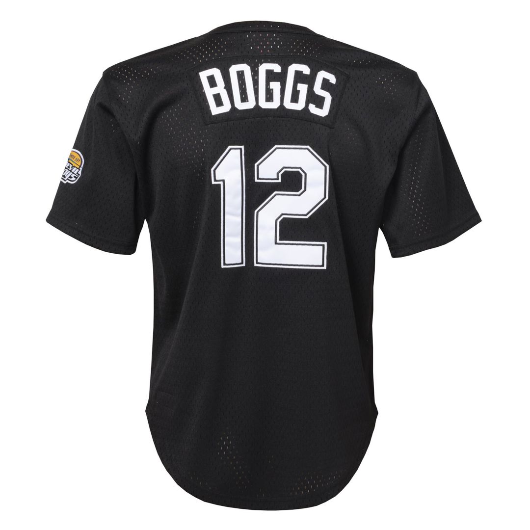 Wade Boggs Tampa Bay Rays Mitchell & Ness Youth Cooperstown Collection Mesh Batting Practice Jersey - Black Official MLB Team Apparel Baseball Fan Gea