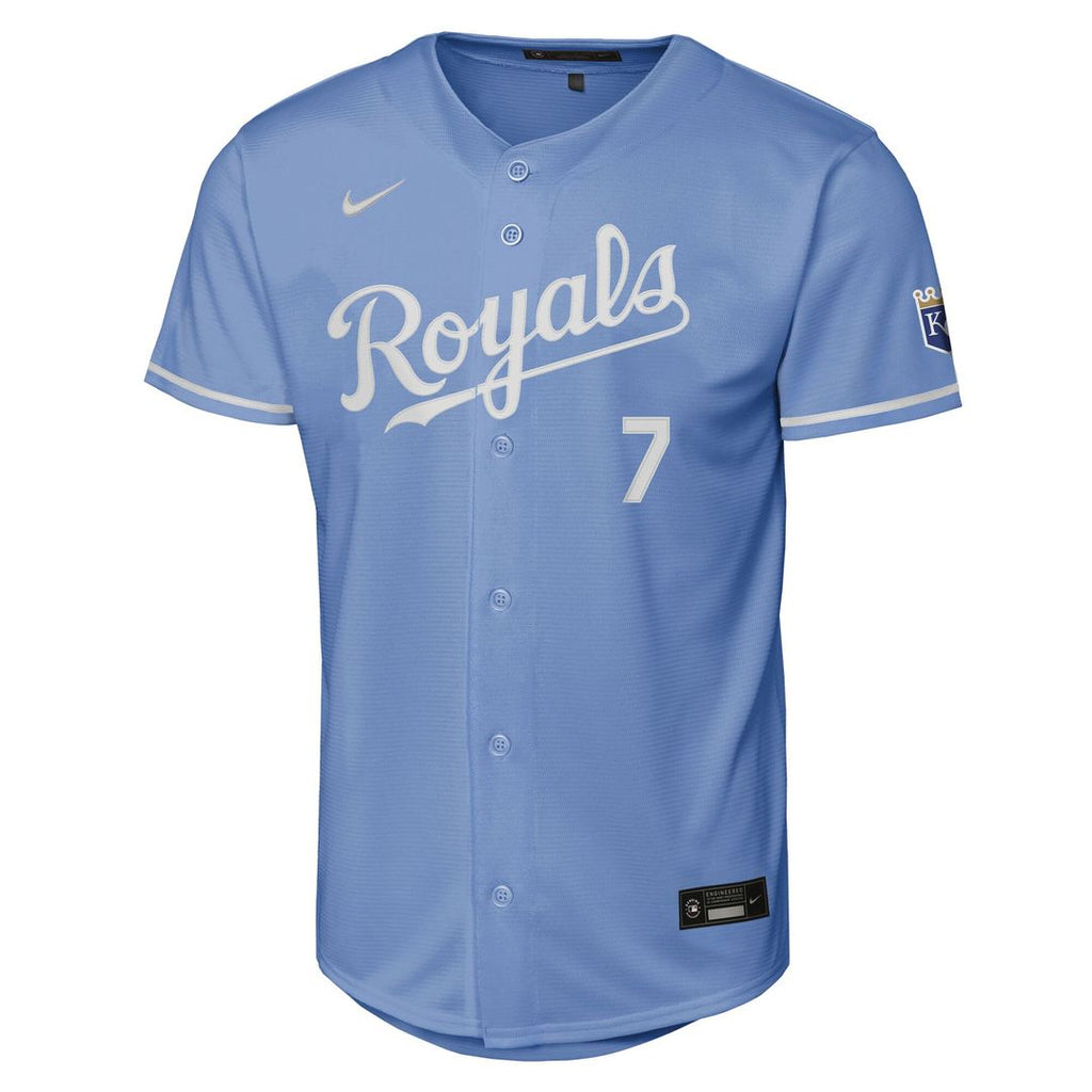 Bobby Witt Jr. Kansas City Royals Nike Youth Alternate Stadium Jersey - Light Blue Official MLB Team Apparel Baseball Fan Gear