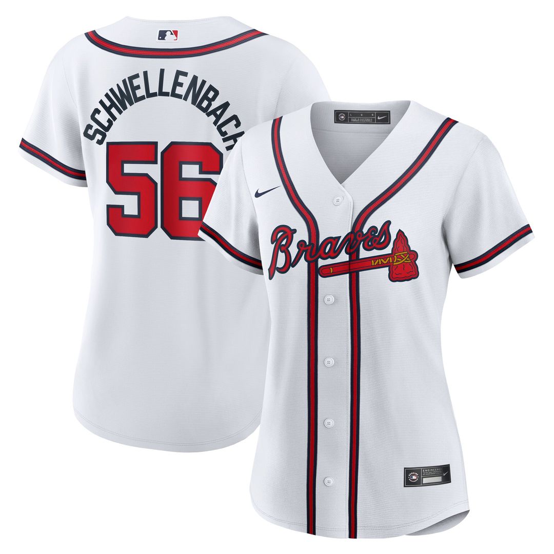 Spencer Schwellenbach Atlanta Braves Nike Women's Home Replica Jersey - White Official MLB Team Apparel Baseball Fan Gear