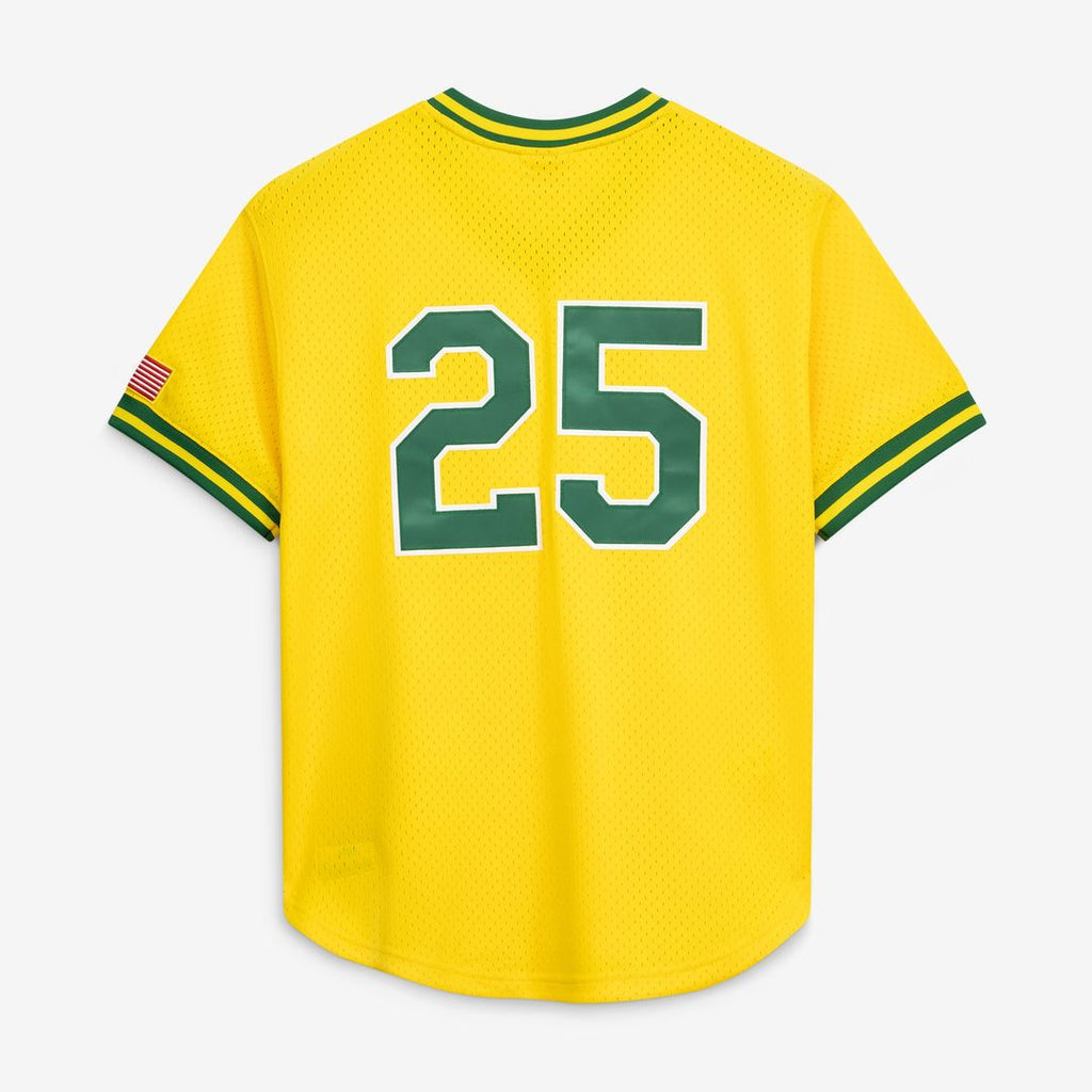 Mark McGwire Athletics Mitchell & Ness Authentic Batting Practice Jersey - Gold Official MLB Team Apparel Baseball Fan Gear