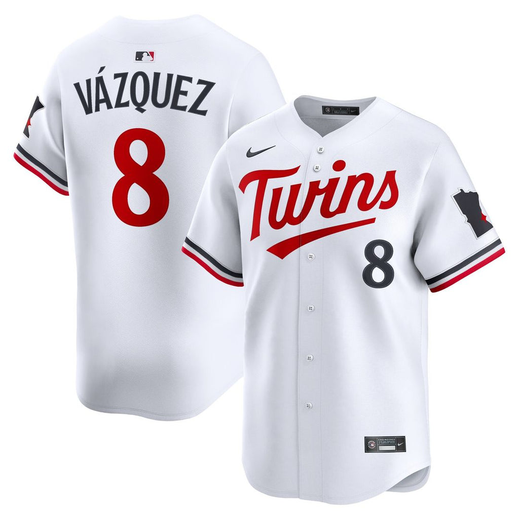 Christian Vázquez Minnesota Twins Nike Home Limited Jersey - White Official MLB Team Apparel Baseball Fan Gear