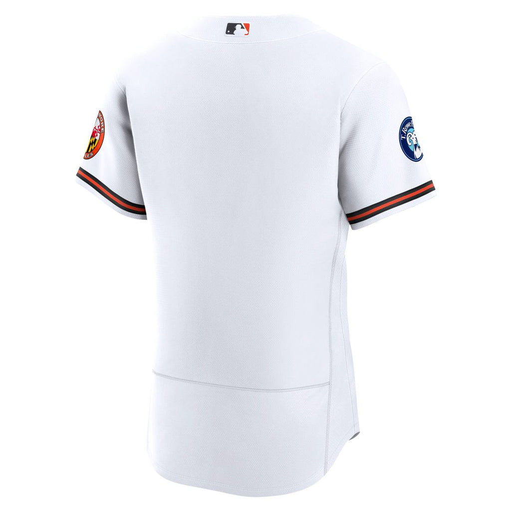 Baltimore Orioles Nike Home Sponsor Patch Authentic Jersey - White Official MLB Team Apparel Baseball Fan Gear