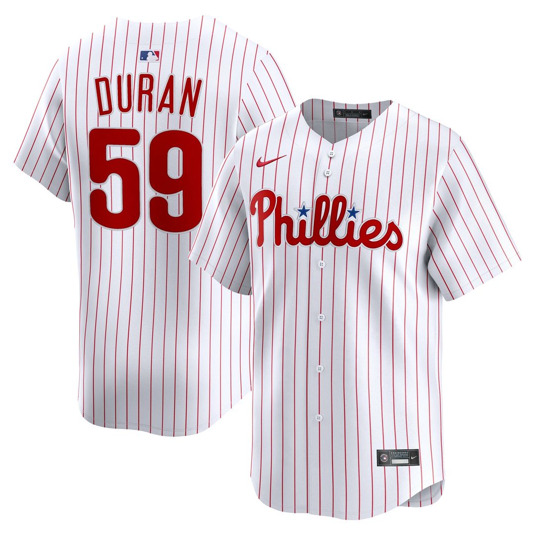 Jhoan Duran Philadelphia Phillies Nike Home Limited Player Jersey - White Official MLB Team Apparel Baseball Fan Gear
