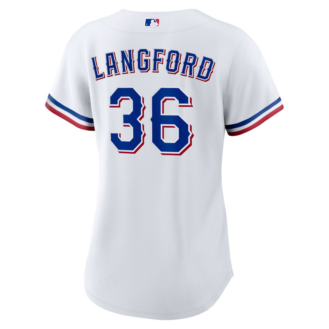 Wyatt Langford Texas Rangers Nike Women's Home Replica Jersey - White Official MLB Team Apparel Baseball Fan Gear