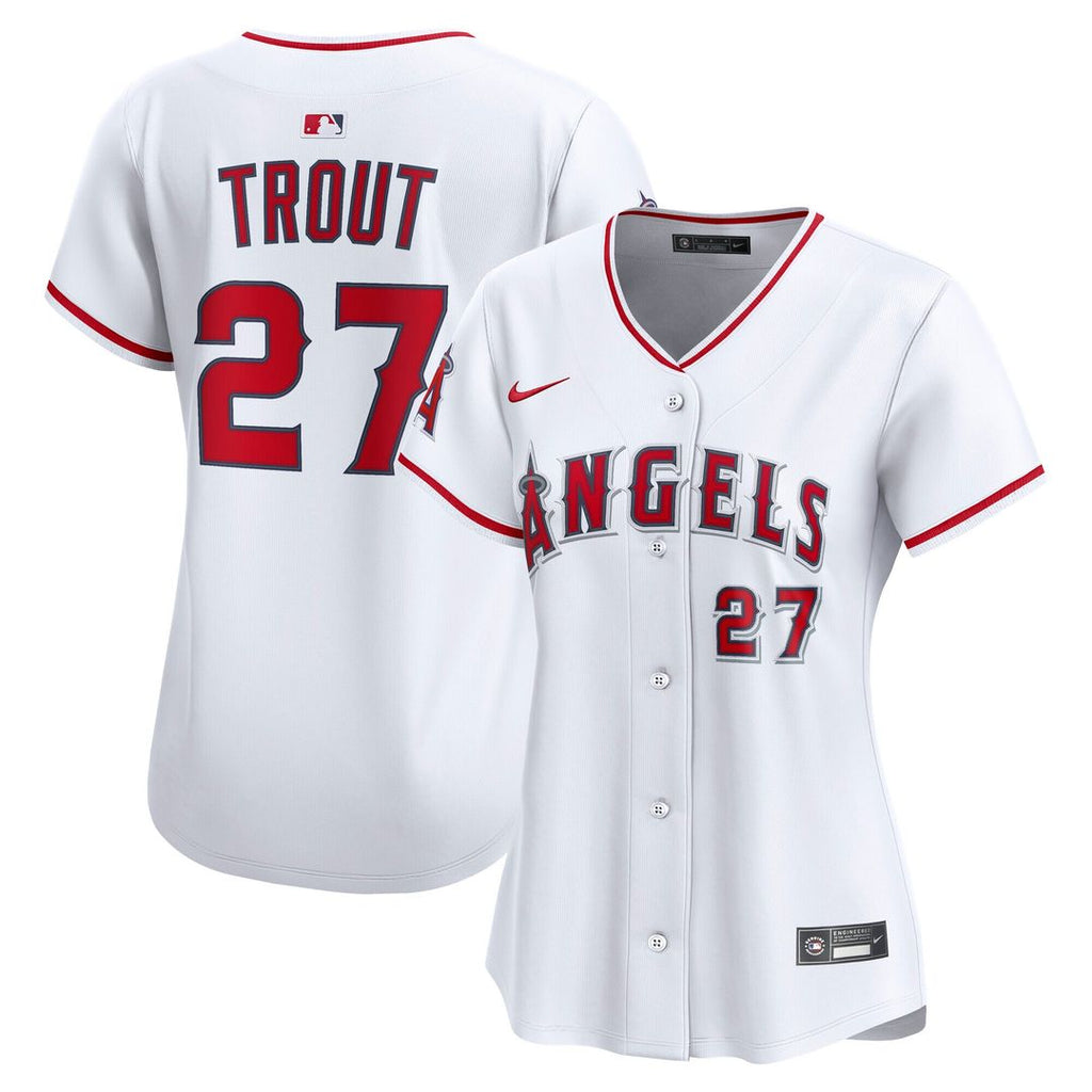 Mike Trout Los Angeles Angels Nike Women's Home Limited Player Jersey - White Official MLB Team Apparel Baseball Fan Gear
