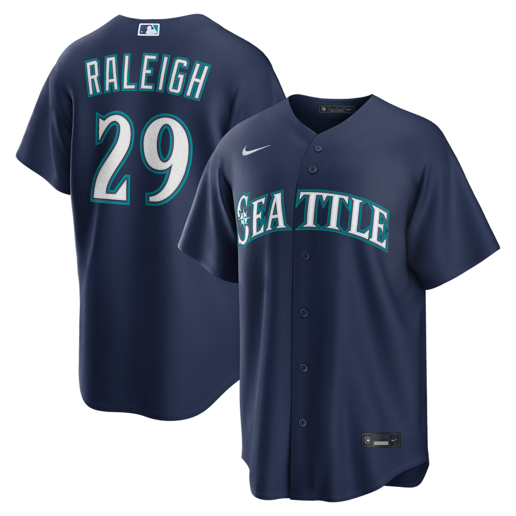 Cal Raleigh Seattle Mariners Nike Road Replica Jersey - Navy Official MLB Team Apparel Baseball Fan Gear