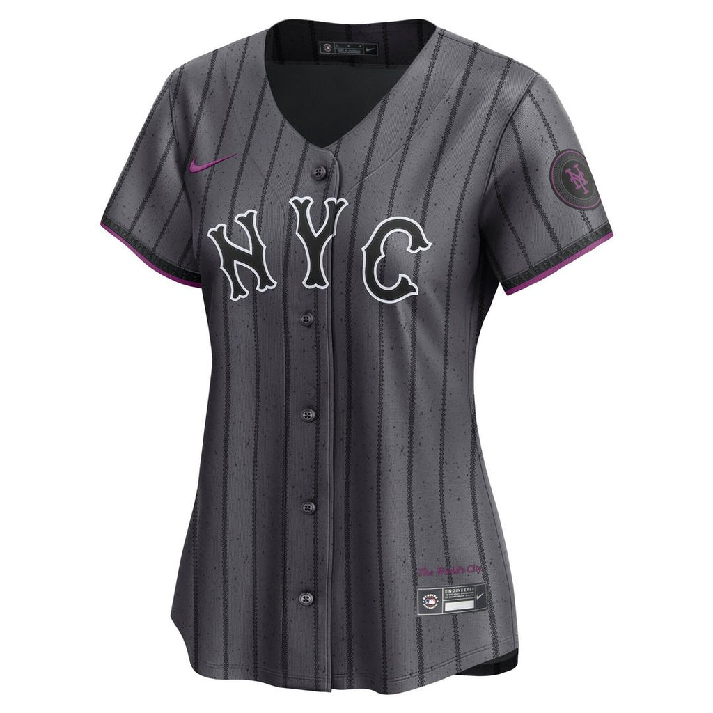 Francisco Lindor New York Mets Nike Women's City Connect Limited Jersey - Gray Official MLB Team Apparel Baseball Fan Gear