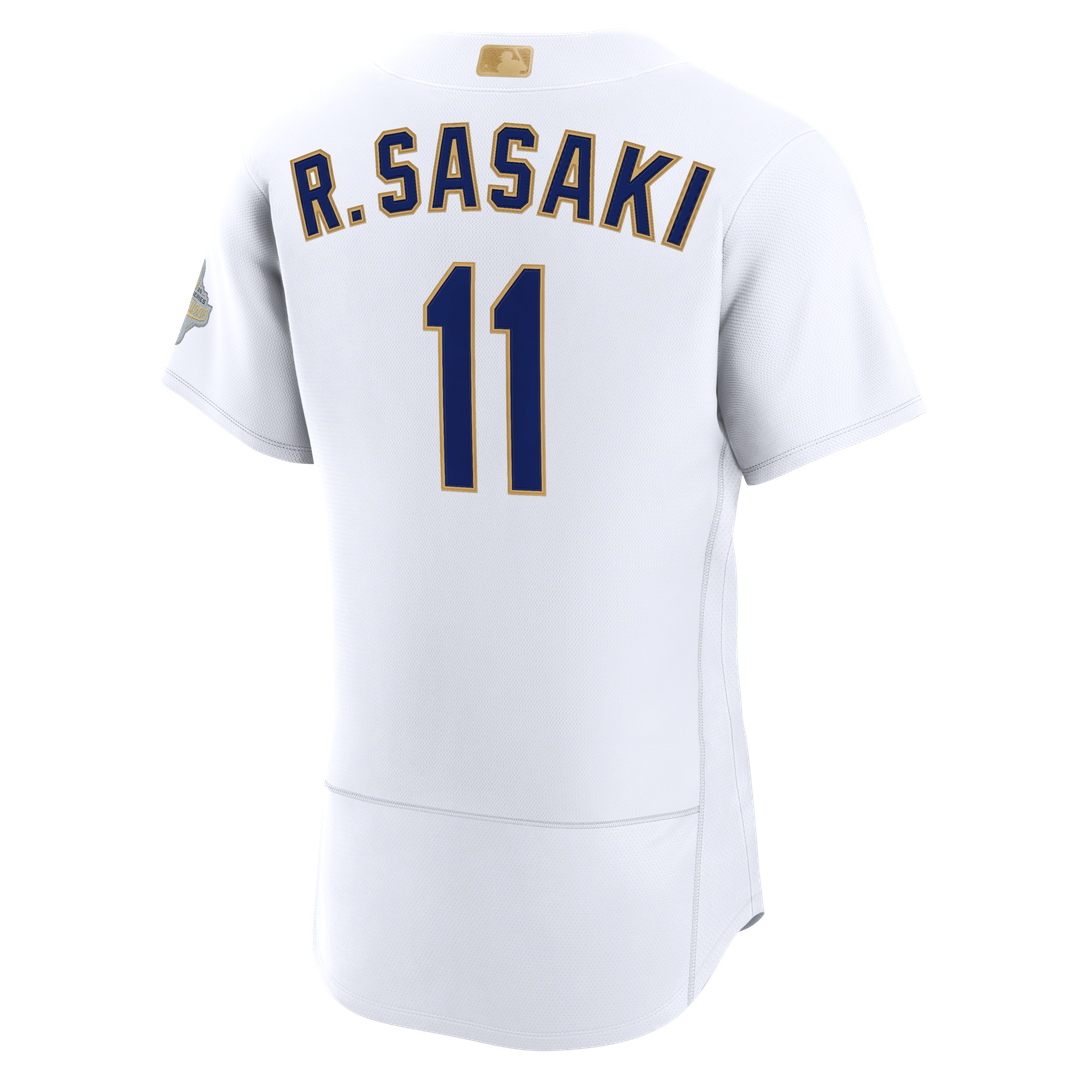 Roki Sasaki Los Angeles Dodgers Nike 2026 Gold Collection Authentic Jersey - White Official MLB Team Apparel Baseball Fan Gear