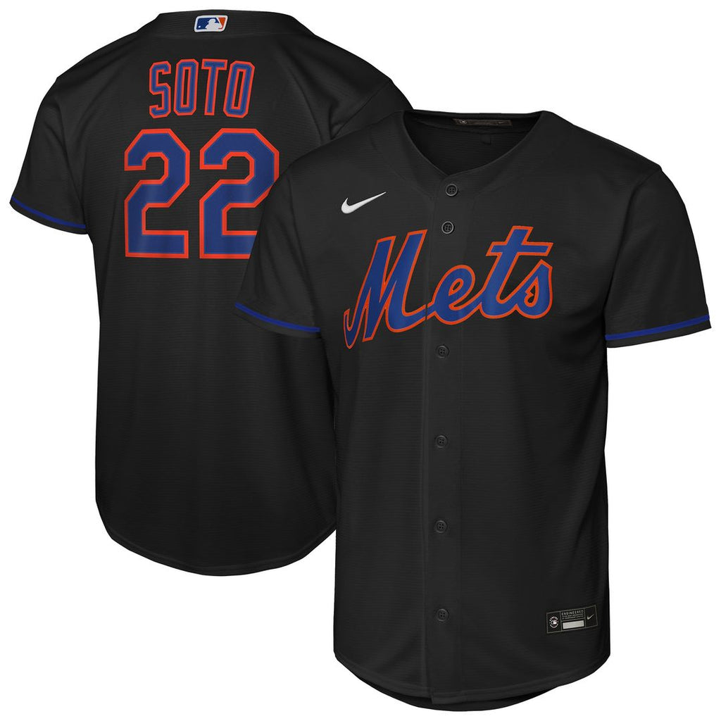 Juan Soto New York Mets Nike Youth Alternate Replica Jersey - Black Official MLB Team Apparel Baseball Fan Gear