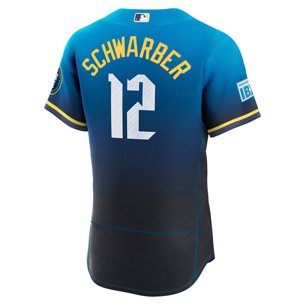 Kyle Schwarber Philadelphia Phillies Nike City Connect Authentic Sponsor Patch Jersey - Navy Official MLB Team Apparel Baseball Fan Gear