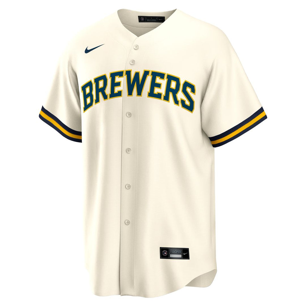 William Contreras Milwaukee Brewers Nike Home Replica Jersey - Cream Official MLB Team Apparel Baseball Fan Gear