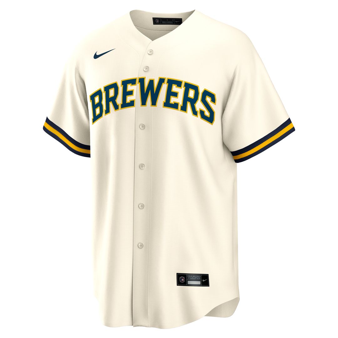 William Contreras Milwaukee Brewers Nike Home Replica Jersey - Cream Official MLB Team Apparel Baseball Fan Gear