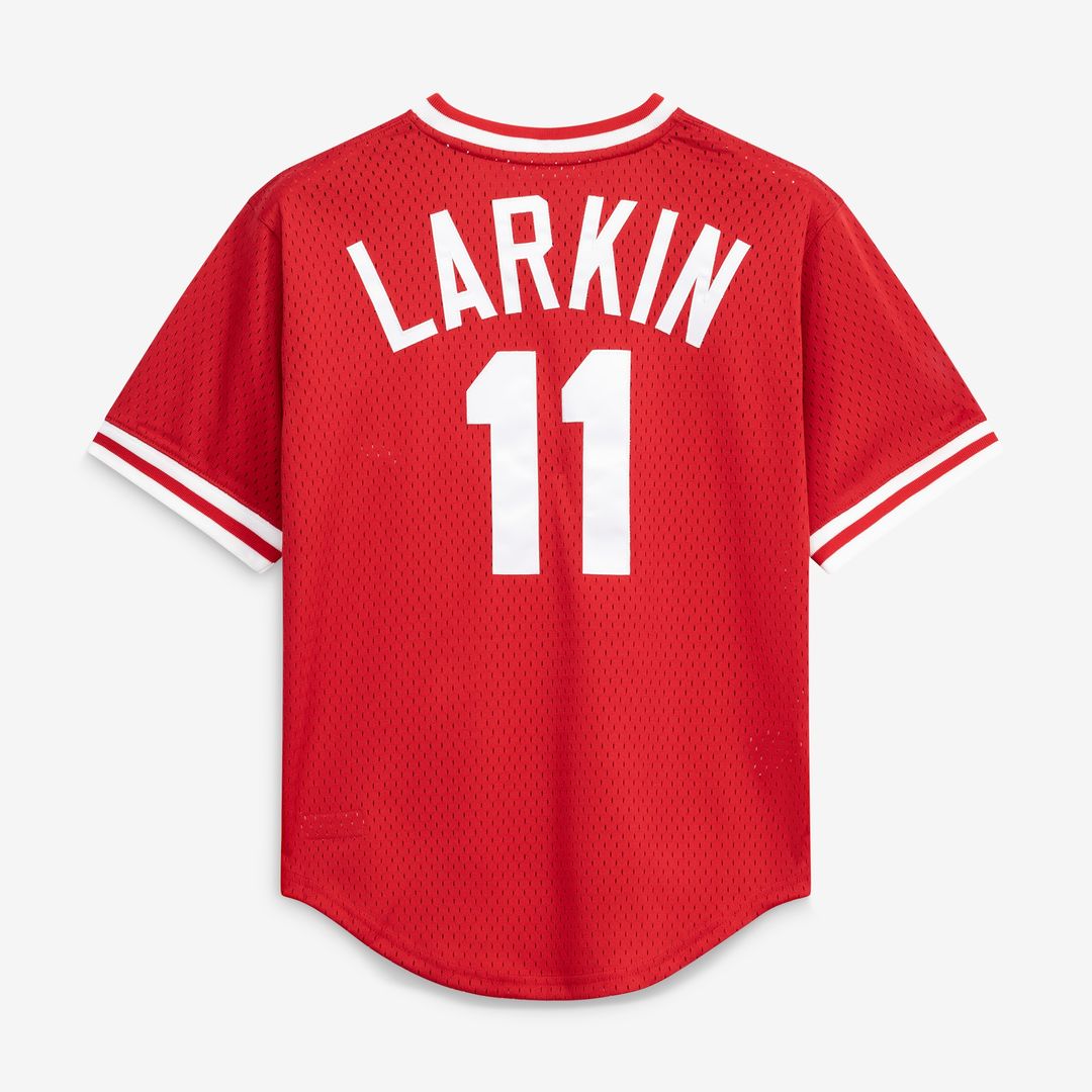 Barry Larkin Cincinnati Reds Mitchell & Ness Authentic Batting Practice Jersey - Red Official MLB Team Apparel Baseball Fan Gear