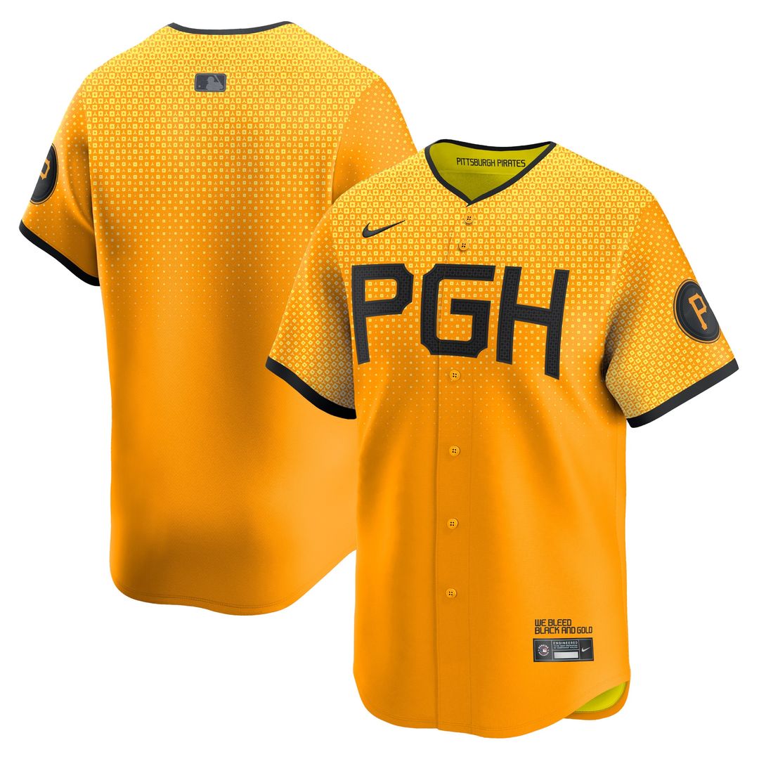 Pittsburgh Pirates Nike City Connect Limited Jersey - Gold Official MLB Team Apparel Baseball Fan Gear