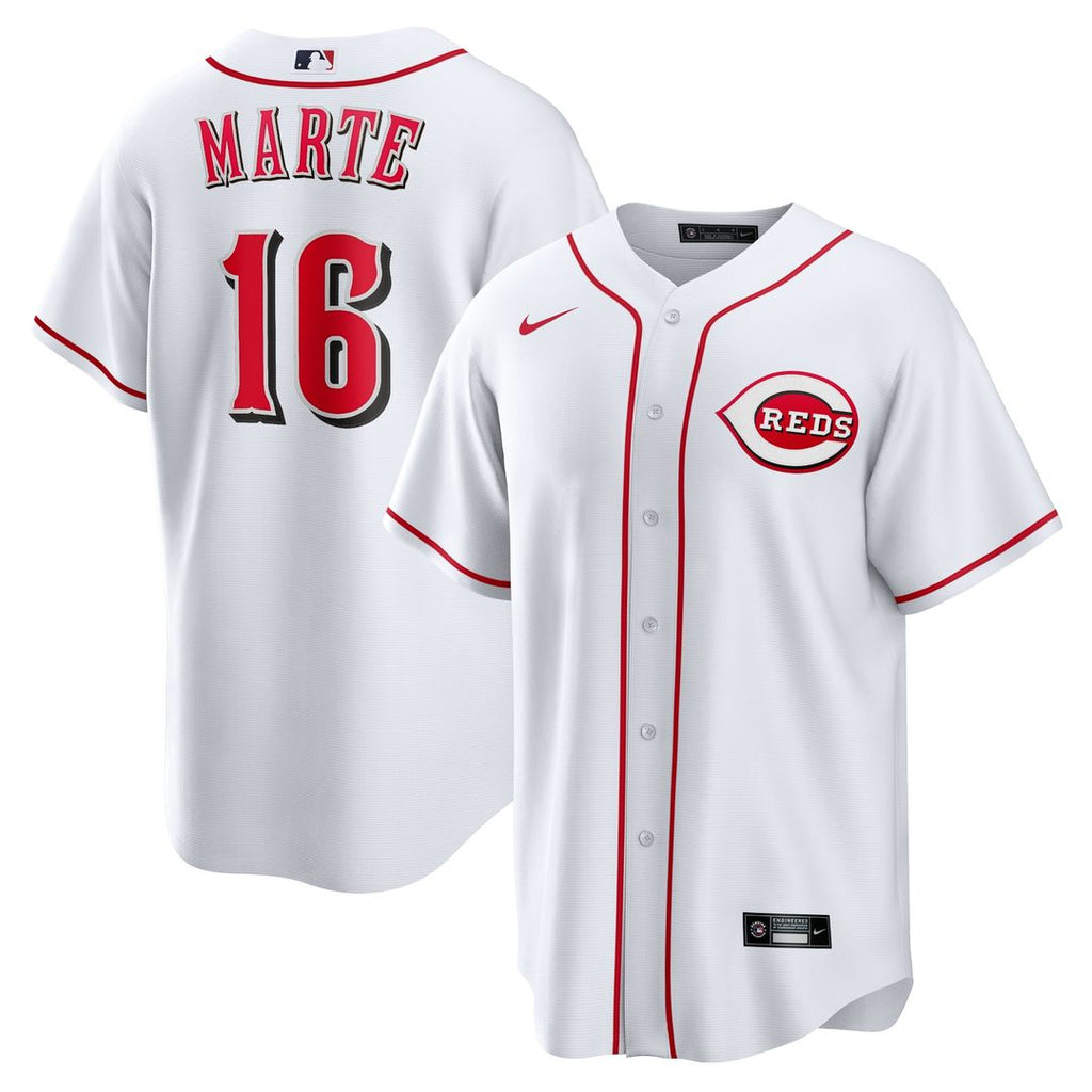 Noelvi Marte Cincinnati Reds Nike Home Replica Jersey - White Official MLB Team Apparel Baseball Fan Gear