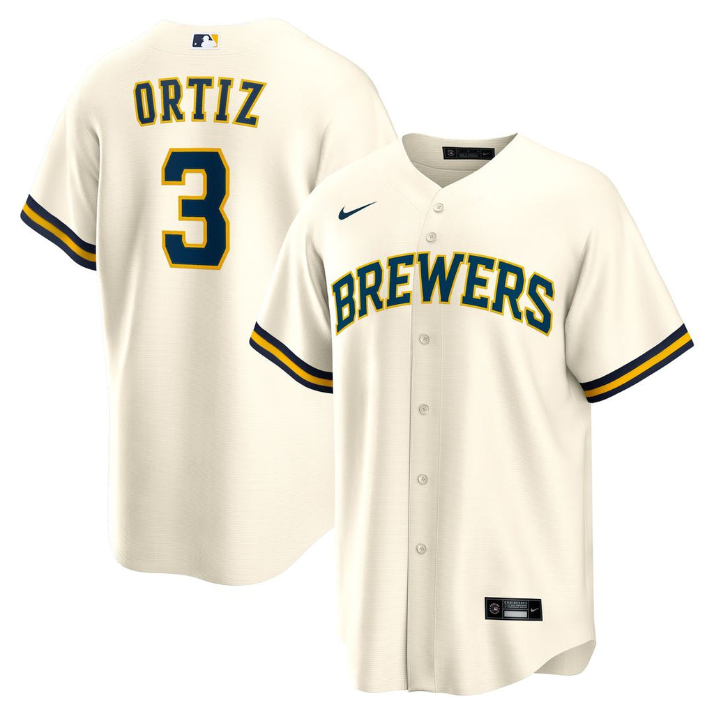 Joey Ortiz Milwaukee Brewers Nike Home Replica Jersey - White Official MLB Team Apparel Baseball Fan Gear