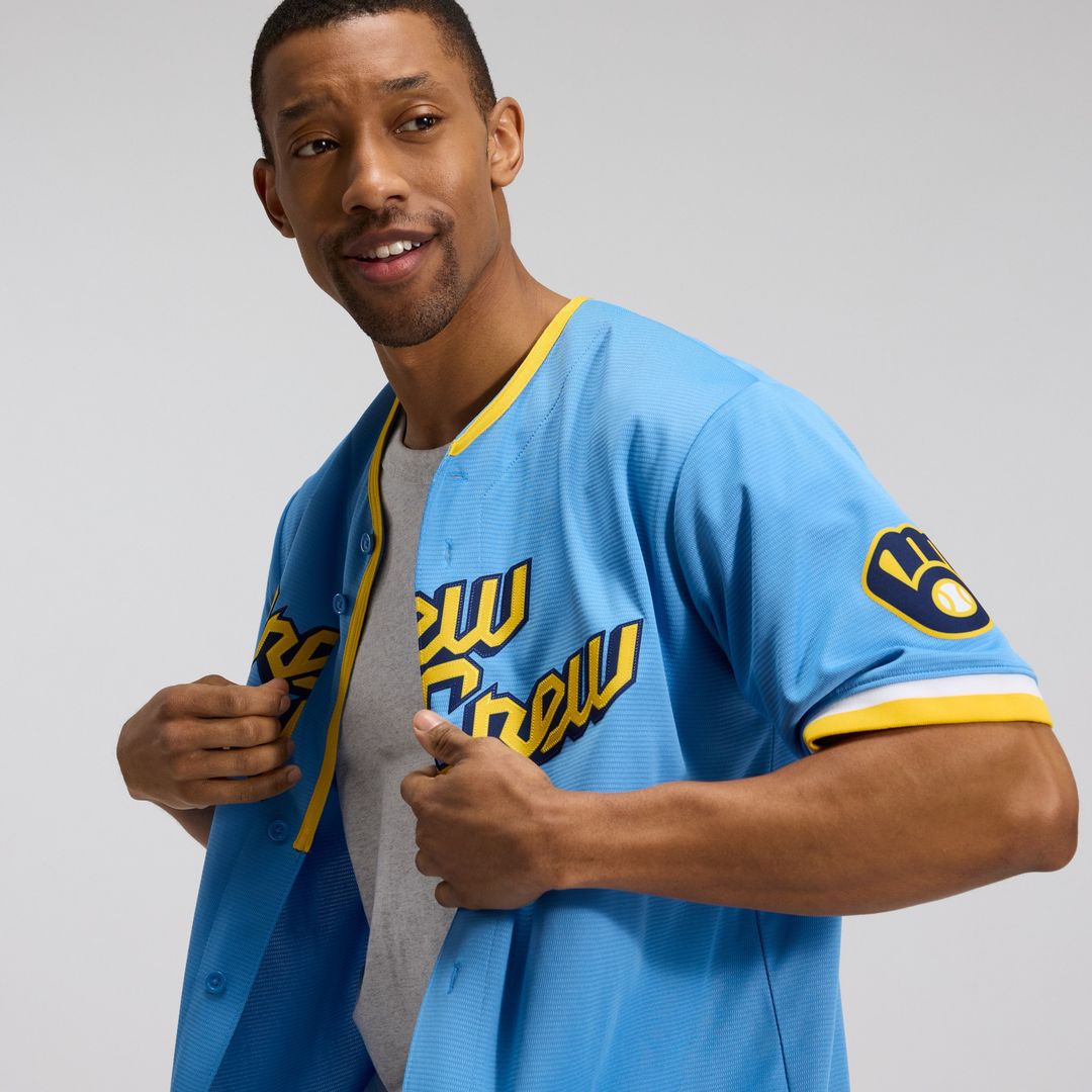 Milwaukee Brewers Nike City Connect Replica Team Jersey - Powder Blue Official MLB Team Apparel Baseball Fan Gear