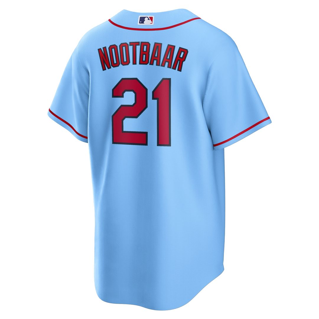 Lars Nootbaar St. Louis Cardinals Nike Alternate Replica Jersey - Light Blue Official MLB Team Apparel Baseball Fan Gear