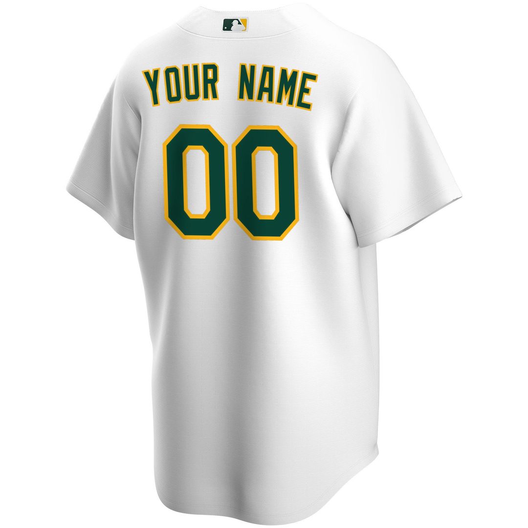 Athletics Nike Home Replica Custom Jersey - White Official MLB Team Apparel Baseball Fan Gear