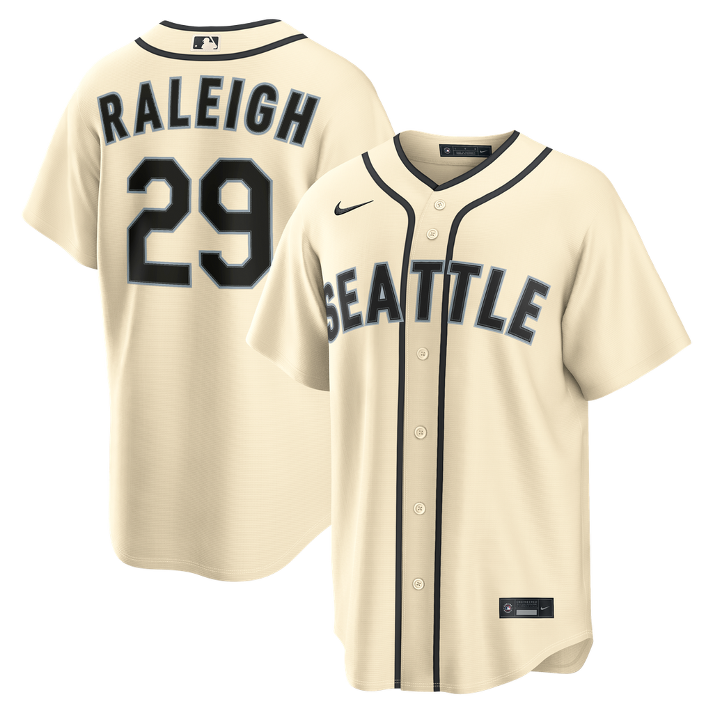 Cal Raleigh Seattle Mariners Nike Alternate Replica Jersey - Cream Official MLB Team Apparel Baseball Fan Gear