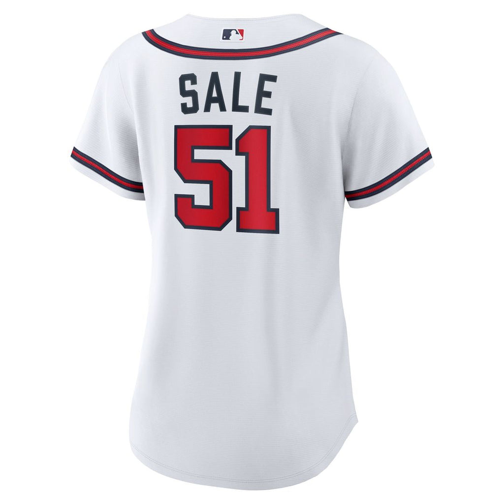 Chris Sale Atlanta Braves Nike Women's Home Replica Jersey - White Official MLB Team Apparel Baseball Fan Gear